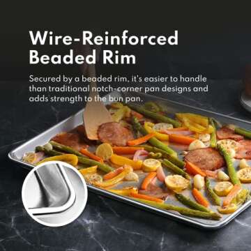 New Star Foodservice 36862 Commercial-Grade 18-Gauge Aluminum Sheet Pan/Bun Pan, 13" L x 18" W x 1" H (Half Size) | Measure Oven (Recommended)