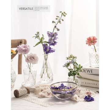 Glass Bud Vase Set of 30 - Small Vases for Flowers, Clear Bud Vases in Bulk, Cute Glass Vases for Centerpieces, Mini Vintage Vase for Rustic Wedding Decorations, Home Table Flower Decor