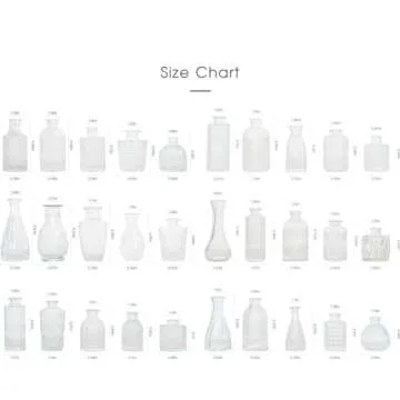 Glass Bud Vase Set of 30 - Small Vases for Flowers, Clear Bud Vases in Bulk, Cute Glass Vases for Centerpieces, Mini Vintage Vase for Rustic Wedding Decorations, Home Table Flower Decor