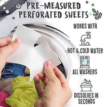 InsoGreen Unscented Laundry Detergent Sheets - Eco-Friendly 40 Sheets
