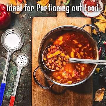 Portion Control Serving Spoons, Serving Utensils, Set of 8, Measuring Serving Utensils for Restauran...