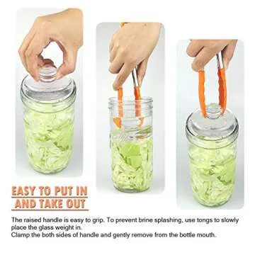 Artcome 5-Pack Glass Fermentation Weights with Easy Grip Handle and Unique Texture Design for Large Wide Mouth Mason Jars