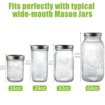 Artcome 5-Pack Glass Fermentation Weights with Easy Grip Handle and Unique Texture Design for Large Wide Mouth Mason Jars