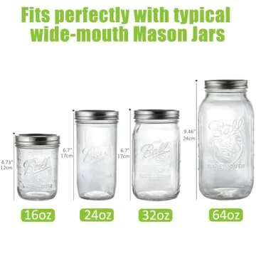 Artcome 5-Pack Glass Fermentation Weights with Easy Grip Handle and Unique Texture Design for Large Wide Mouth Mason Jars