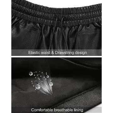 Stylish QIANXIZHAN Women's Faux Leather High Waisted Shorts