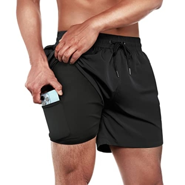 BRISIRA Men's Swim Trunks Quick Dry Compression Liner