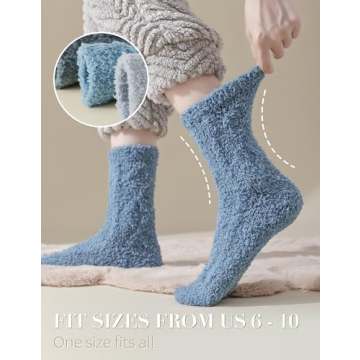 TEHOOK Cozy Fuzzy Socks for Winter Gifts - Sizes 6-10