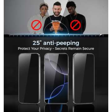 MAGIC JOHN iPhone 16 Pro Privacy Screen Protector 2 Pack