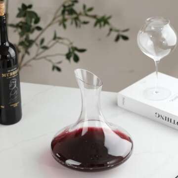 Wlasss Lead-Free Crystal Wine Decanter, 1100ml Elegance