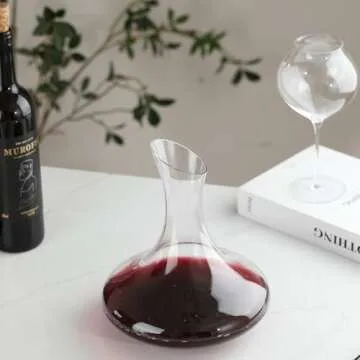 Wlasss Lead-Free Crystal Wine Decanter, 1100ml Elegance