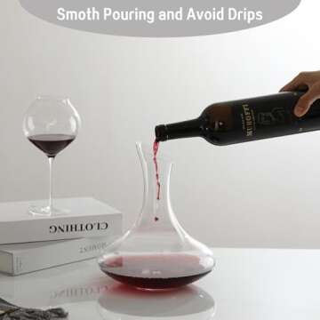 Wlasss Lead-Free Crystal Wine Decanter, 1100ml Elegance