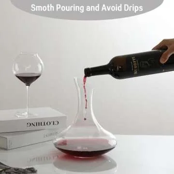 Wlasss Lead-Free Crystal Wine Decanter, 1100ml Elegance