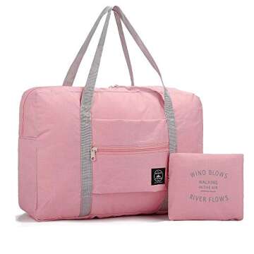 (2 Pack) Foldable Travel Duffel Bag, Waterproof Carry On Luggage Bag, Lightweight Travel Luggage Bag...