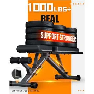 BARWING Adjustable Weight Bench, 1000 LB Heavy Duty Incline Decline Benches for Home Gym, Easy Assembly Foldable Training Lifting Bench