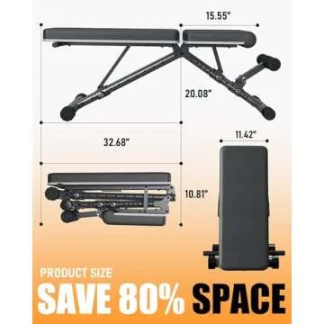 BARWING Adjustable Weight Bench, 1000 LB Heavy Duty Incline Decline Benches for Home Gym, Easy Assembly Foldable Training Lifting Bench