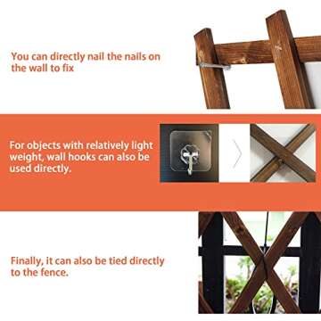 Wooden Lattice Wall 2Pack-Expandable Plant Garden Trellis for Climbing Plants Outdoor Air Plant Vertical Rack Wall Decor for Room Patio