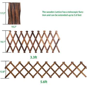 Wooden Lattice Wall 2Pack-Expandable Plant Garden Trellis for Climbing Plants Outdoor Air Plant Vertical Rack Wall Decor for Room Patio
