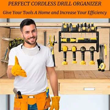Power Tool Organizer Utility Rack , Heavy Duty Alloy Steel Garage Tool Organizers Cordless Drill Holder and Storage Organization, Tool Shelf Pegboard Wall Mount Organizer, Perfect for Father's Day