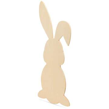 Wooden Bunny, Pack of 3 Easter Wooden Bunny Cutouts for Crafts, 6 Inch x 3 Inch (1/4 Inch Thick) Woo...