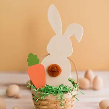 Wooden Bunny, Pack of 3 Easter Wooden Bunny Cutouts for Crafts, 6 Inch x 3 Inch (1/4 Inch Thick) Wooden Rabbit Decor, Unfinished Wood Spring Bunnies, Easter Crafts for Adults, Paint and DIY