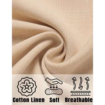 COOFANDY Men's Casual Linen Shirt Short Sleeve for Summer