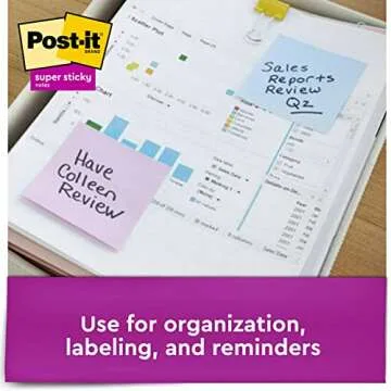 Post-it Super Sticky Notes, 3x3 in, Assorted Pastel Colors, 15 Pads, 2X The Sticking Power, Recyclable (654-15SSPS)
