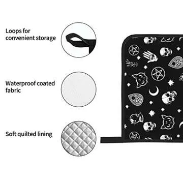 Skull Cat Moon Gothic Oven Mitts & Pot Holders Set