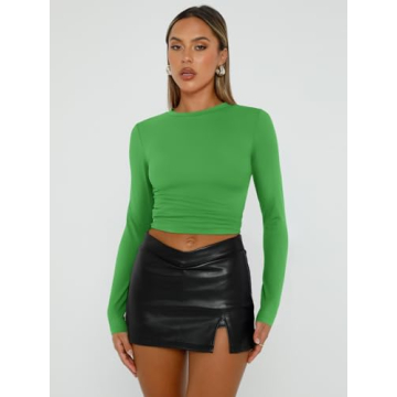 Trendy Queen Women's Long Sleeve Shirt - Soft Crop Top