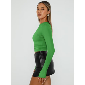 Trendy Queen Women's Long Sleeve Shirt - Soft Crop Top