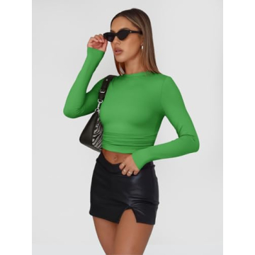 Trendy Queen Women's Long Sleeve Shirt - Soft Crop Top