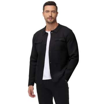 Atforna Men's Cardigan Sweater - Stylish Chunky Knit with Pockets