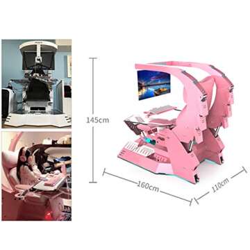 YUYTIN Boss Office Chair Game Cockpit,Gaming Chair Ergonomic Office Chair PC Chair with Massage Lumbar Support High Back Adjustable Swivel Task Chair with Footrest,B