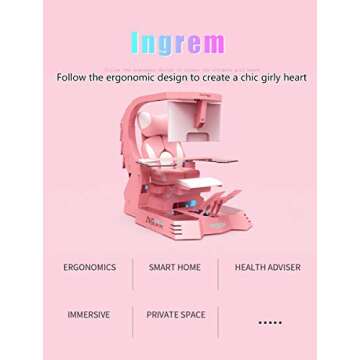 YUYTIN Boss Office Chair Game Cockpit,Gaming Chair Ergonomic Office Chair PC Chair with Massage Lumbar Support High Back Adjustable Swivel Task Chair with Footrest,B