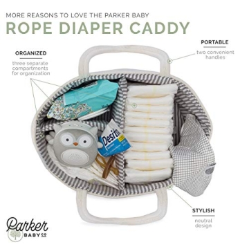 Parker Baby Rope Diaper Caddy for Stylish Storage Solutions