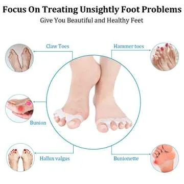 Dr.Pedi Toe Separator for Feet Correct Toes Yoga 10 Pieces Silicone Hammer Toe Corrector for Women & Men Correct Toe Straighteners for Overlapping Toes