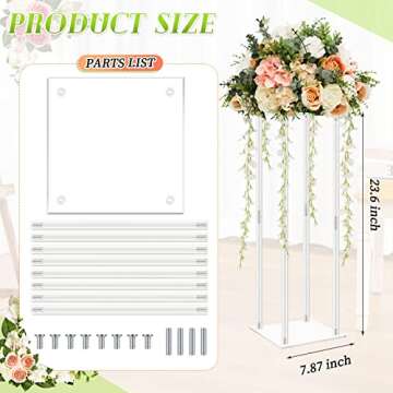 Juexica Wedding Acrylic Centerpiece Stands - Elegant Clear Vases for Events