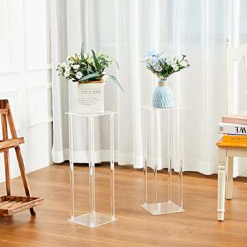 Juexica 23.6 Inch Acrylic Centerpiece Vases for Events