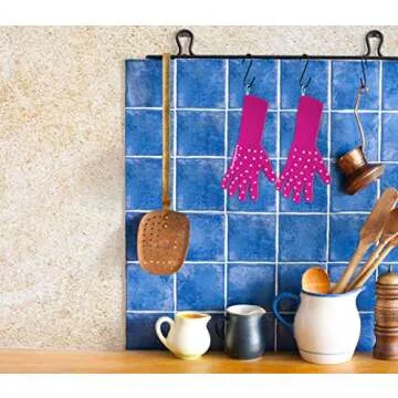 Beets & Berry Oven Gloves Heat Resistant Baking Gloves 1 Pair Oven Mitts Cut Resistant Cooking Gloves with Extra Long Sleeve & Silicone Non-Slip (Fuchsia Pink)