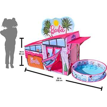 Barbie Dreamhouse™ Extra Large Pop Up Play Tent with Crawl Tunnel and Ball Pit, Over 7 feet Long, ...