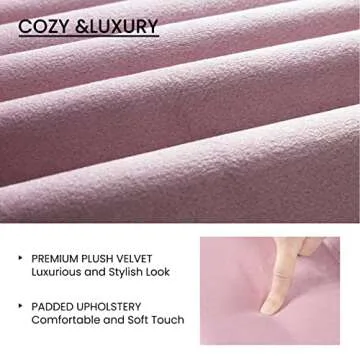 SHA CERLIN Queen Bed Frame/Velvet Upholstered Platform Bed Frame with Headboard/Strong Wood Slats Support/Mattress Foundation/No Box Spring Needed - Pink