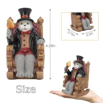 Solar Cat Garden Statues for Outside: Home Spring Decor with Magic Wand Lights Cat Clearance Garden ...