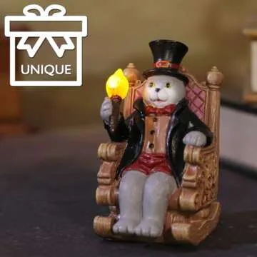 Solar Cat Garden Statues for Outside: Home Spring Decor with Magic Wand Lights Cat Clearance Garden Sculpture for Yard Art Lawn Ornaments Porch Patio Balcony, Birthday Gifts for Mom Grandma Women