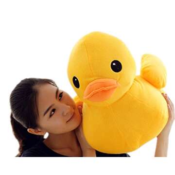Bansusu 50CM Plush Yellow Duck Soft Stuffed Animal Toy Sofa Decoration for Kids Birthday