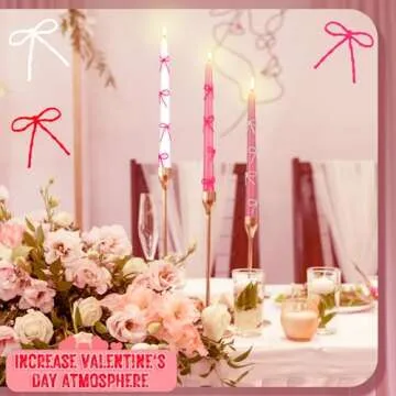 Conelist Pink Bow Party Candles for Romantic Occasions