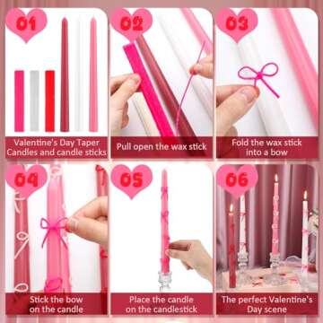 Conelist Pink Bow Party Candles for Romantic Occasions