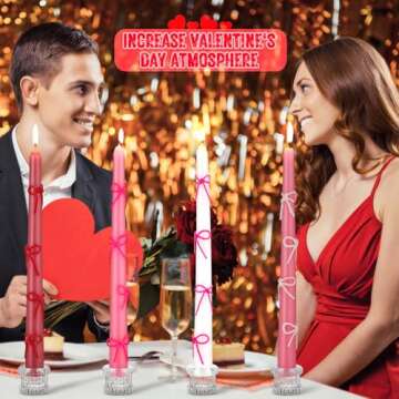 Conelist Pink Bow Party Candles for Romantic Occasions