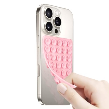 QxbBox Silicone Suction Cup Phone Case Mount Double Sided, Hands-Free Strong Grip Holder for Selfies...