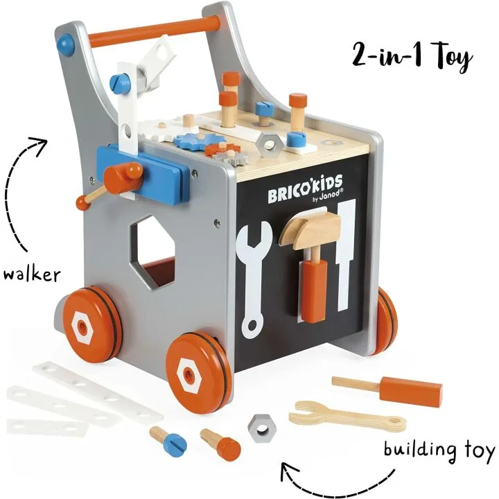 Janod Brico DIY Trolley Walker for Kids 18+ Months