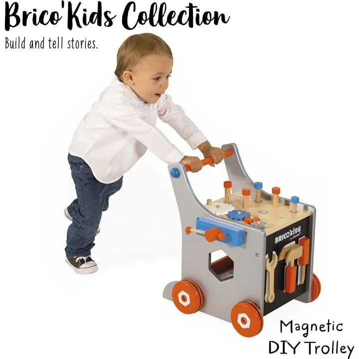 Janod Brico DIY Trolley Walker for Kids 18+ Months