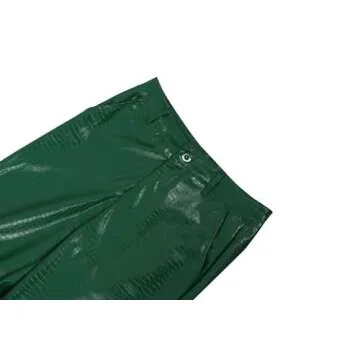 WOKANSE Women's Sexy PU Faux Leather 2 Piece Outfits Tube Crop Tops and Casual Straight Leg Trousers Long Pants Set Green S